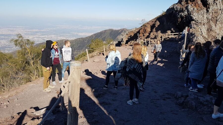 Naples: Herculaneum and Vesuvius Day Trip - Mount Vesuvius by shuttle: climbing toward the crater views